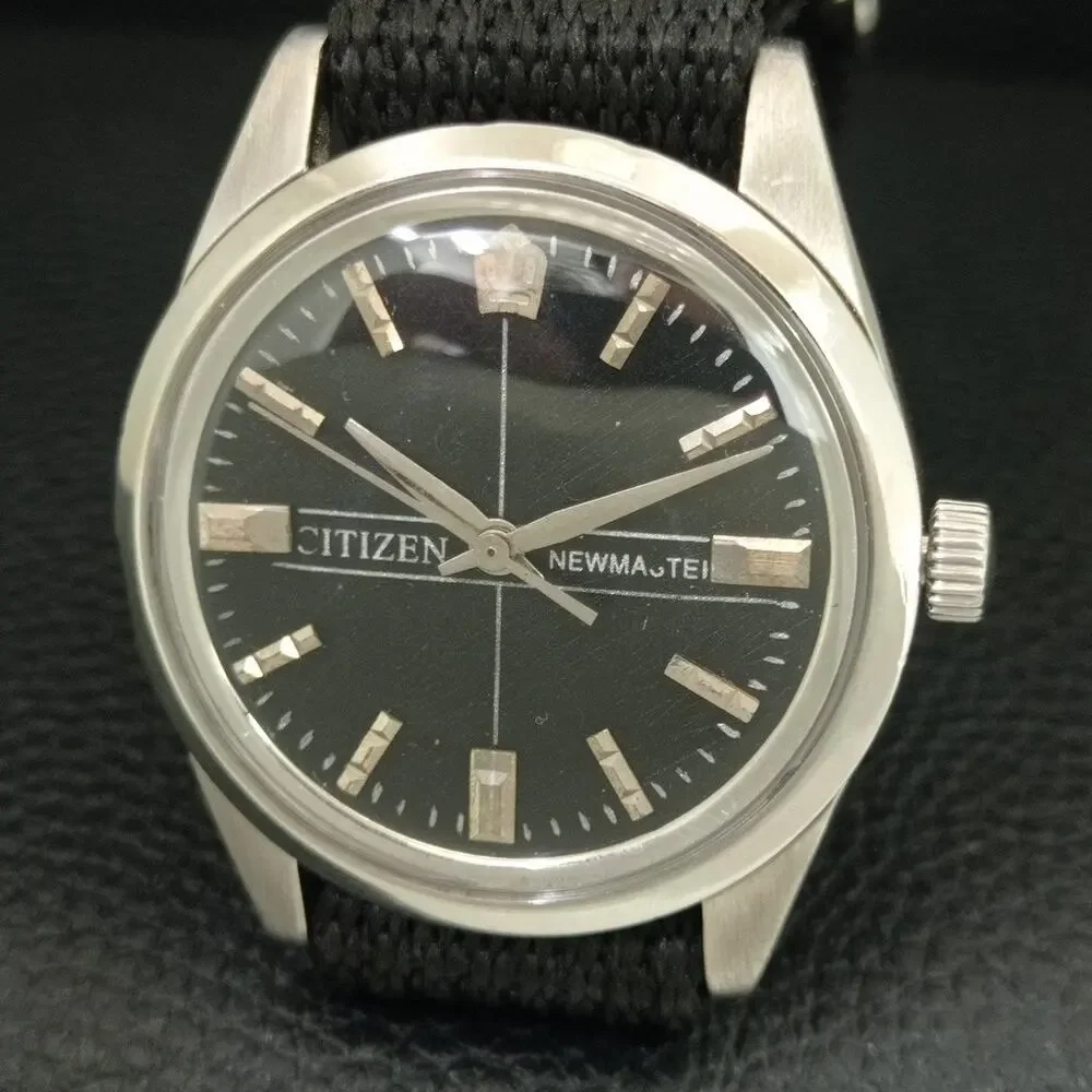 Vintage 1981 Citizen Manual Wound Mens Silver Watch & Silver accents